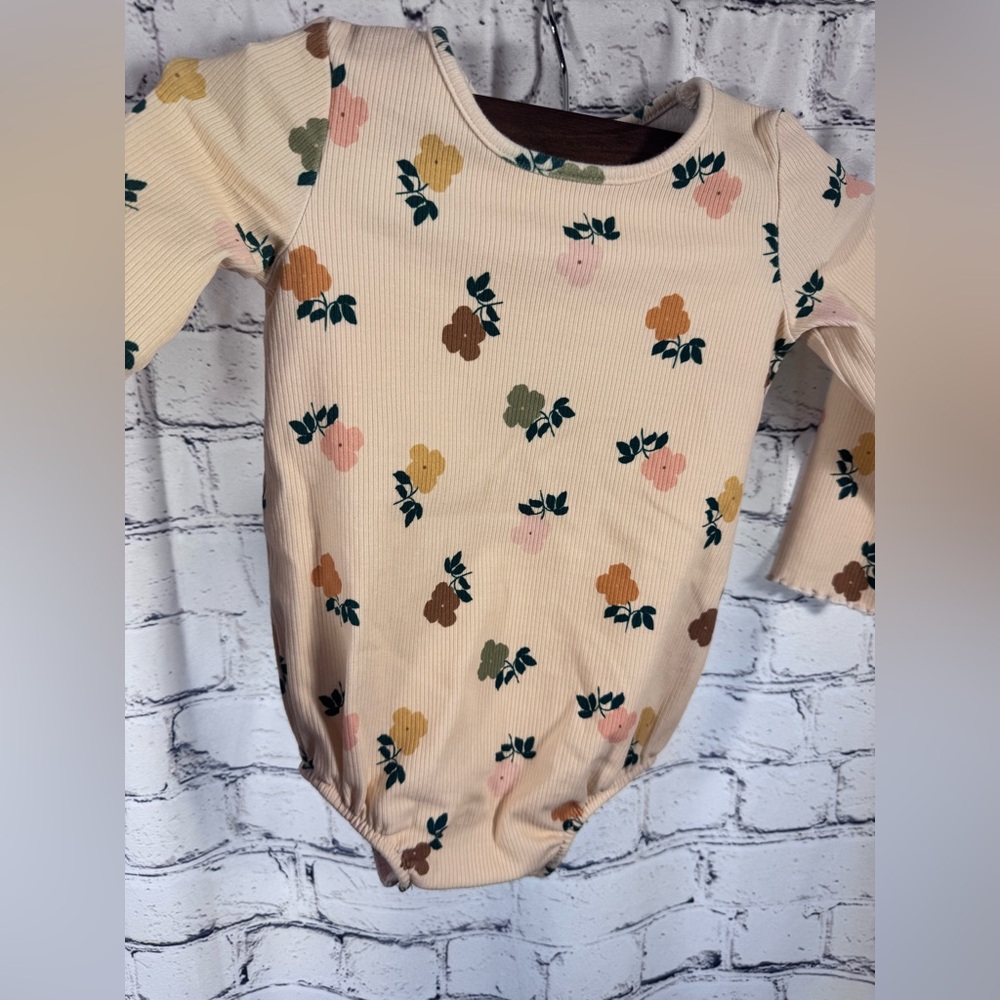 SweetHoney Cream Floral Toddler Bodysuit 2t